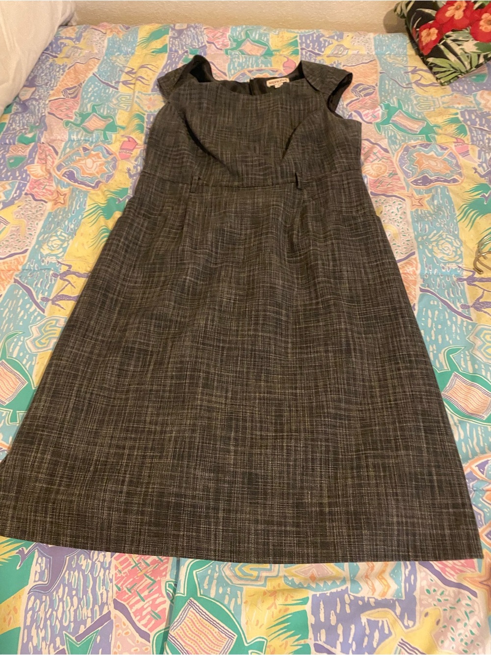 Merona Charcoal Plaid Midi Dress
